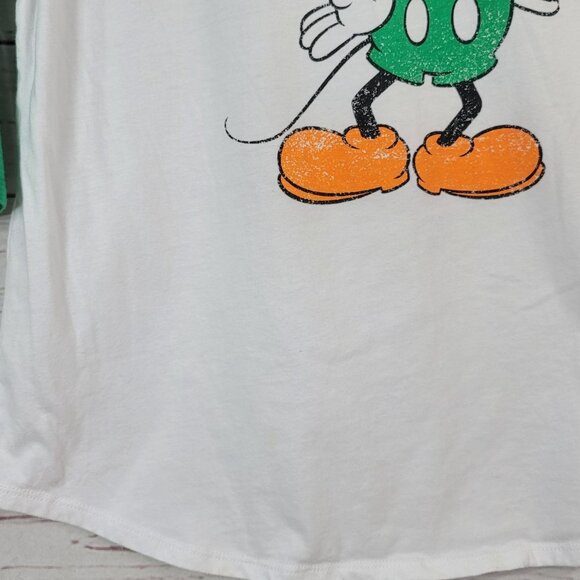 Disney St. Patrick's Day Mickey Mouse Top Green XXL 3/4 Sleeve Shamrock Raglan - Picture 6 of 6